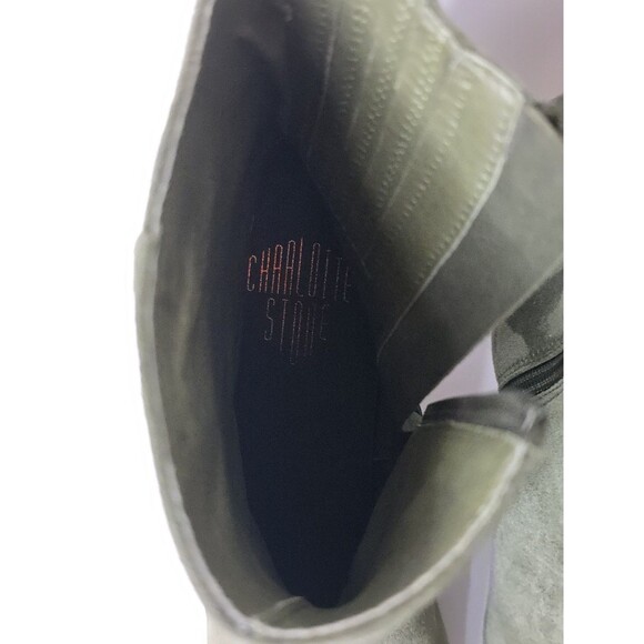 Charlotte Stone Olive Ankle Boots - Picture 6 of 13